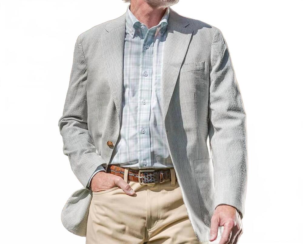 NEW ONWARD RESERVE seersucker sport coat in cloud